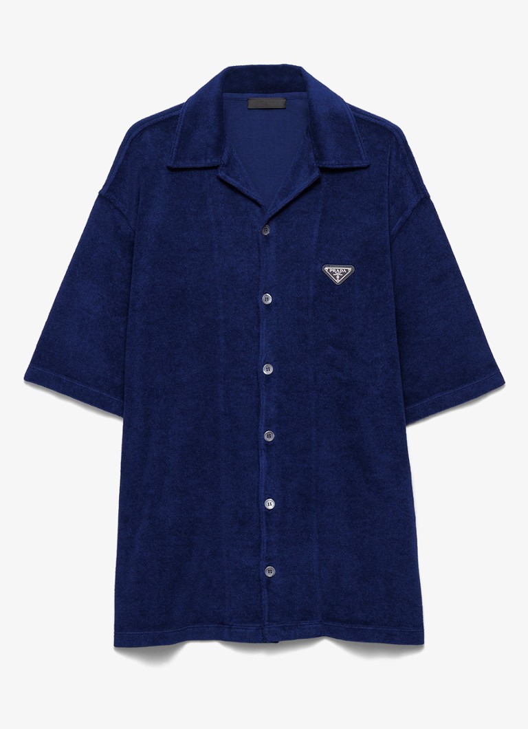 Prada Heren Oversized fit overhemd van badstof in de kleur Blauw