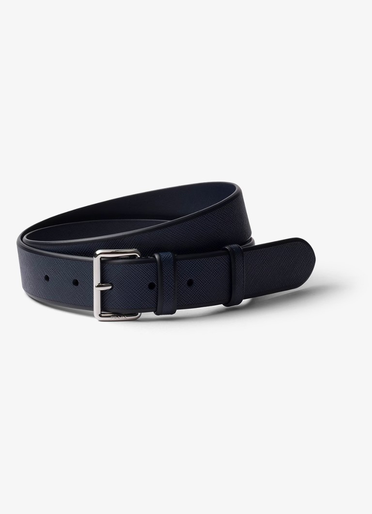 Prada Heren Riem van kalfsleer in de kleur Donkerblauw