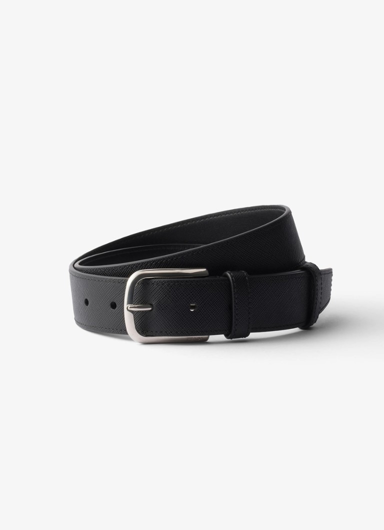 Prada Heren Riem van kalfsleer in de kleur Zwart