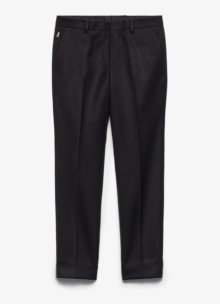 Prada Heren Slim fit pantalon van wol in de kleur Zwart