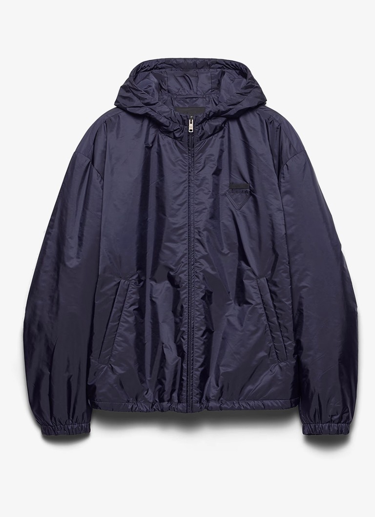 Prada Heren Re-Nylon gewatteerd jack met steekzakken in de kleur Donkerblauw