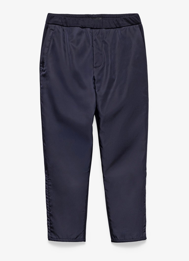 Prada Heren Re-Nylon tapered fit trackpants met steekzakken in de kleur Donkerblauw