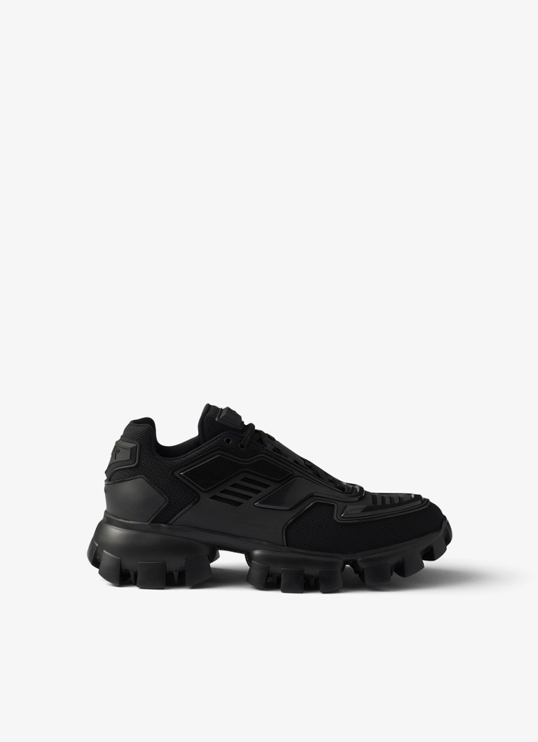Prada Heren Cloudbust Thunder sneaker met gebreid bovenwerk in de kleur Zwart