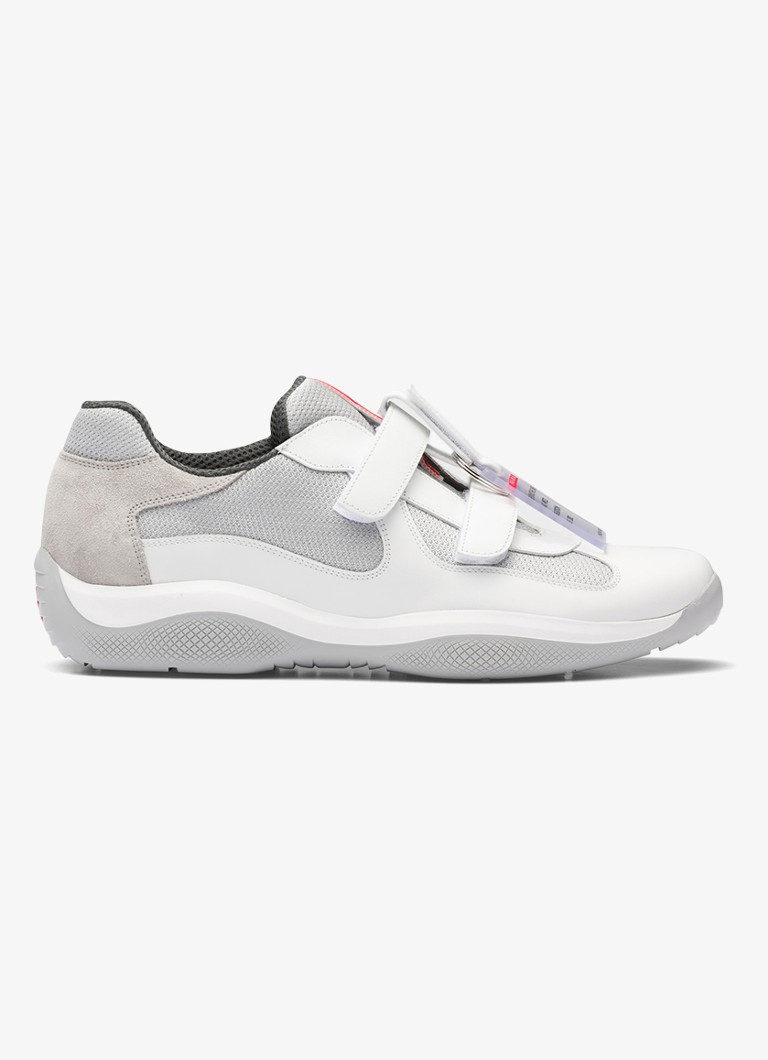 Prada Heren America's Cup Original sneaker met leren details in de kleur Wit