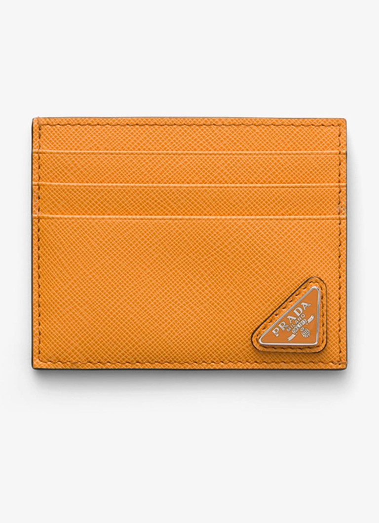 Prada Heren Pasjeshouder van leer in de kleur Oranje