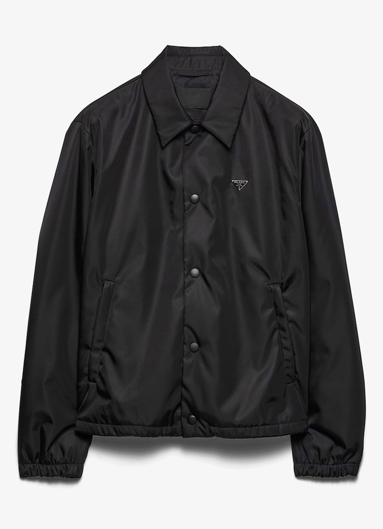 Prada Heren Re-Nylon gewatteerd jack met ritszakken in de kleur Zwart