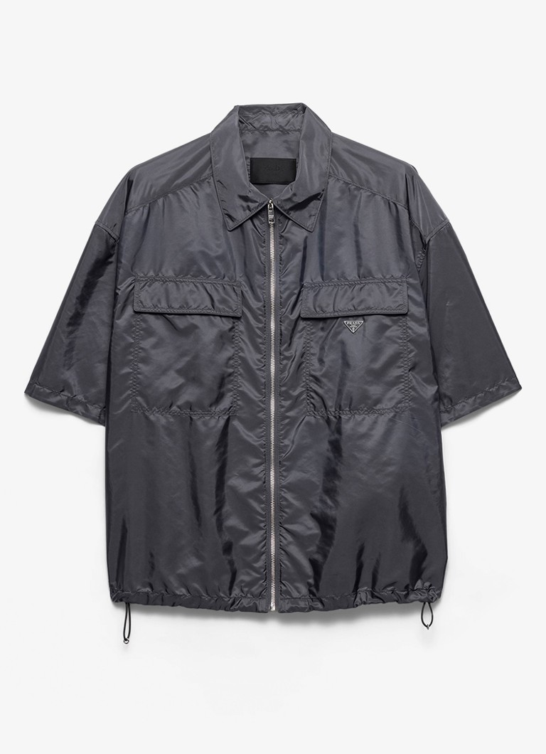 Prada Heren Oversized fit overhemd met borstzakken in de kleur Grijs