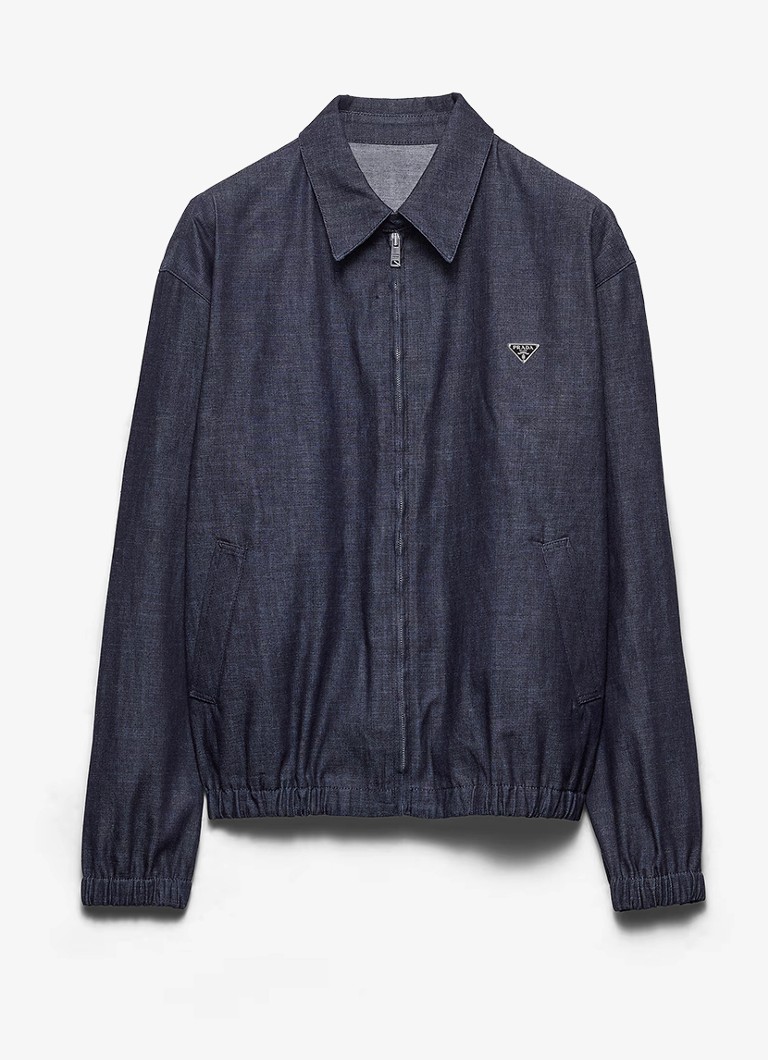 Prada Heren Overshirt van chambray met steekzakken in de kleur Indigo