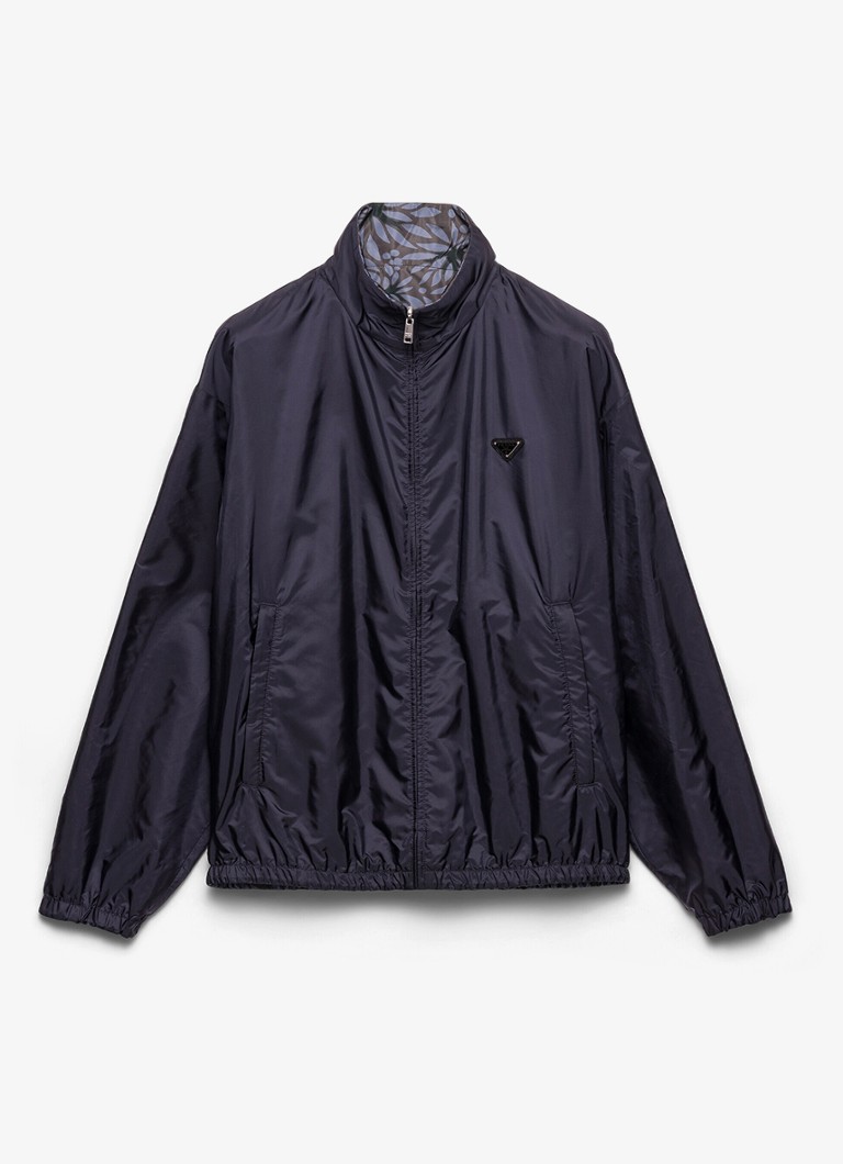 Prada Heren Re-Nylon reversible jack met ritszakken in de kleur Donkerblauw