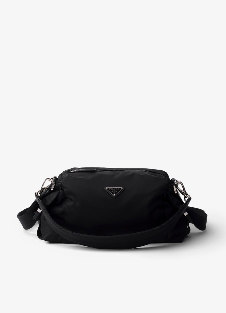 Prada Heren Explore Re-Nylon schoudertas met leren details in de kleur Zwart