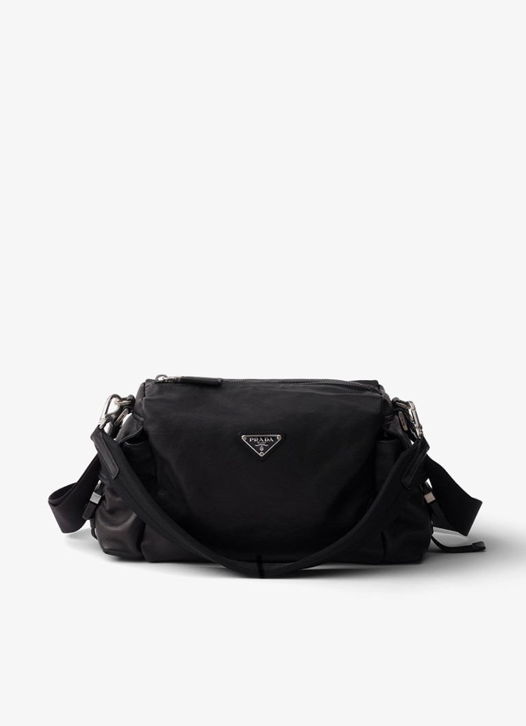 Prada Heren Explore schoudertas van leer in de kleur Zwart