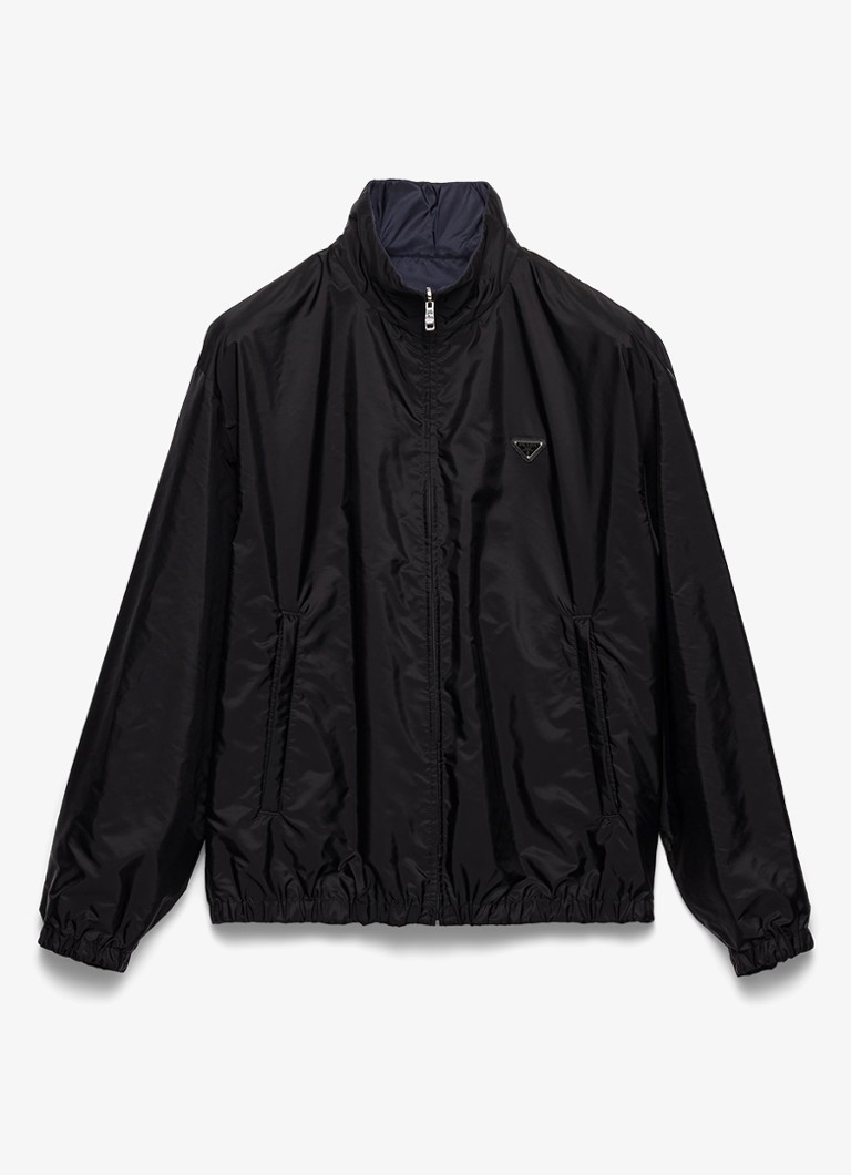 Prada Heren Re-Nylon reversible jack met ritszakken in de kleur Zwart