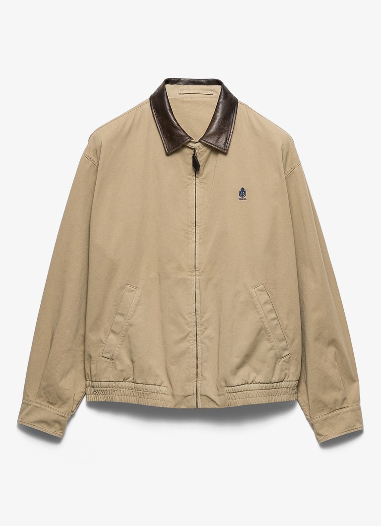 Prada Heren Jack met details van leer in de kleur Donkerbeige