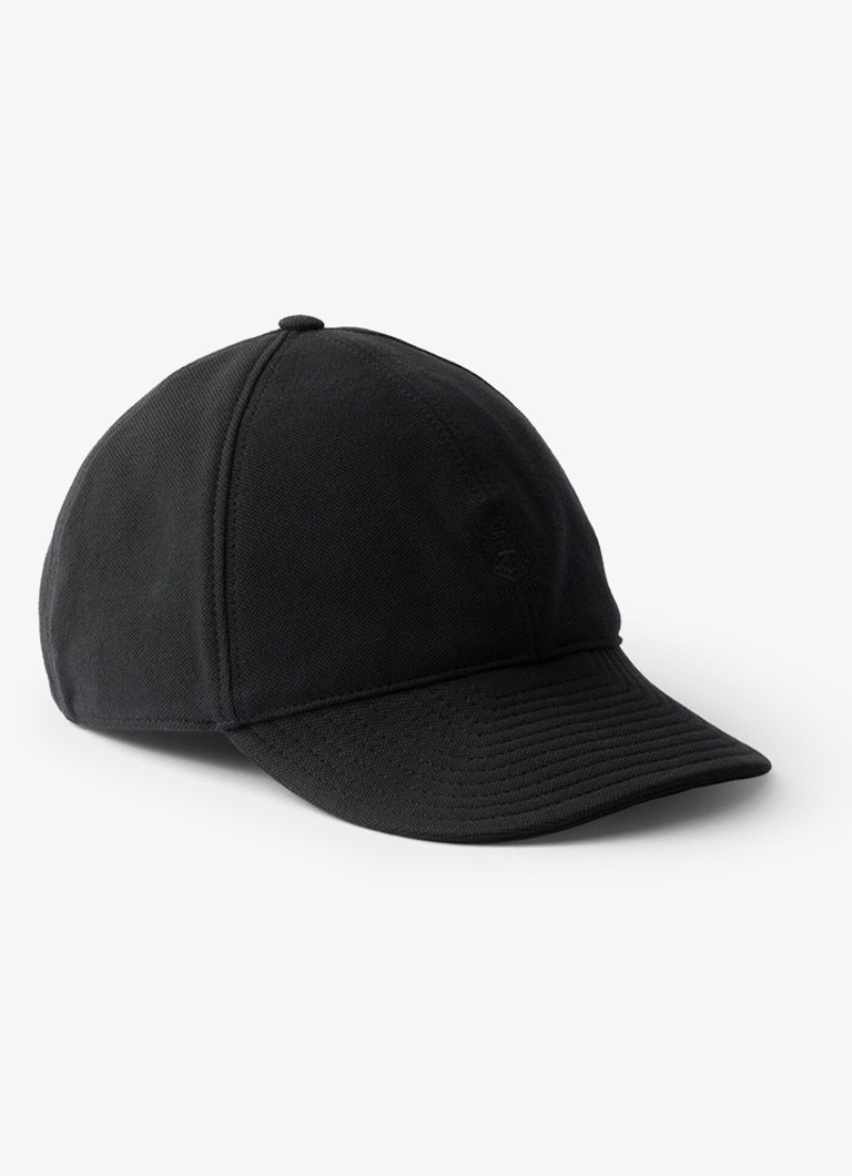 Prada Heren Baseball pet met logoborduring in de kleur Zwart