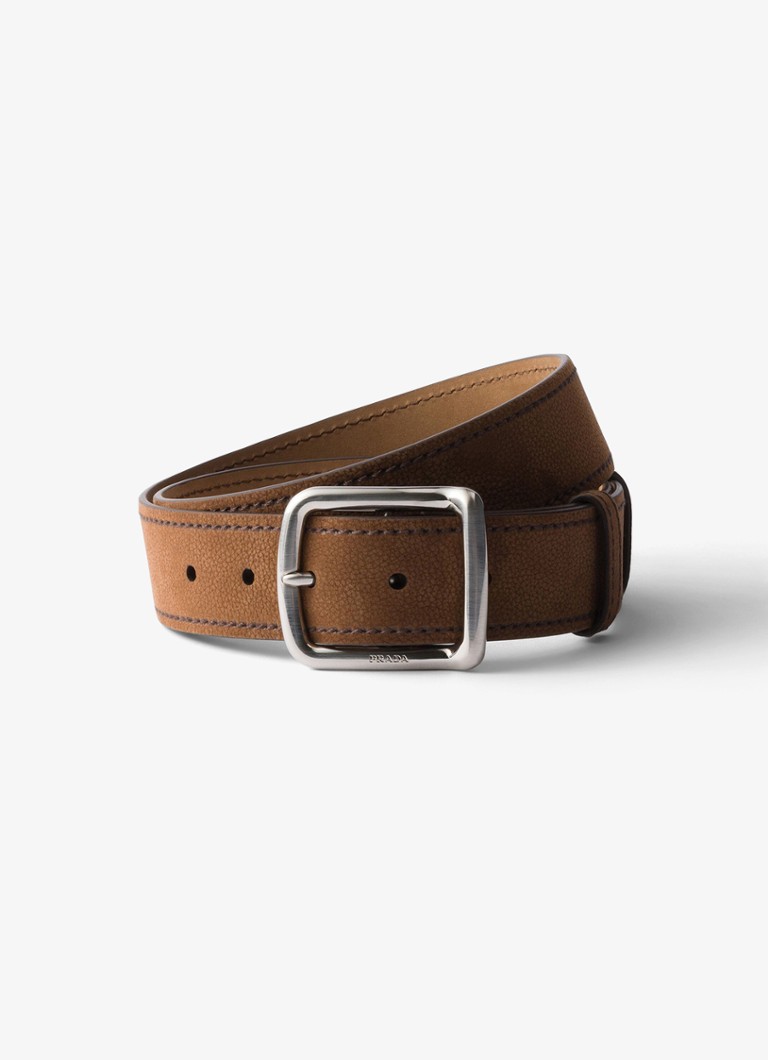 Prada Heren Riem van nubuck in de kleur Bruin
