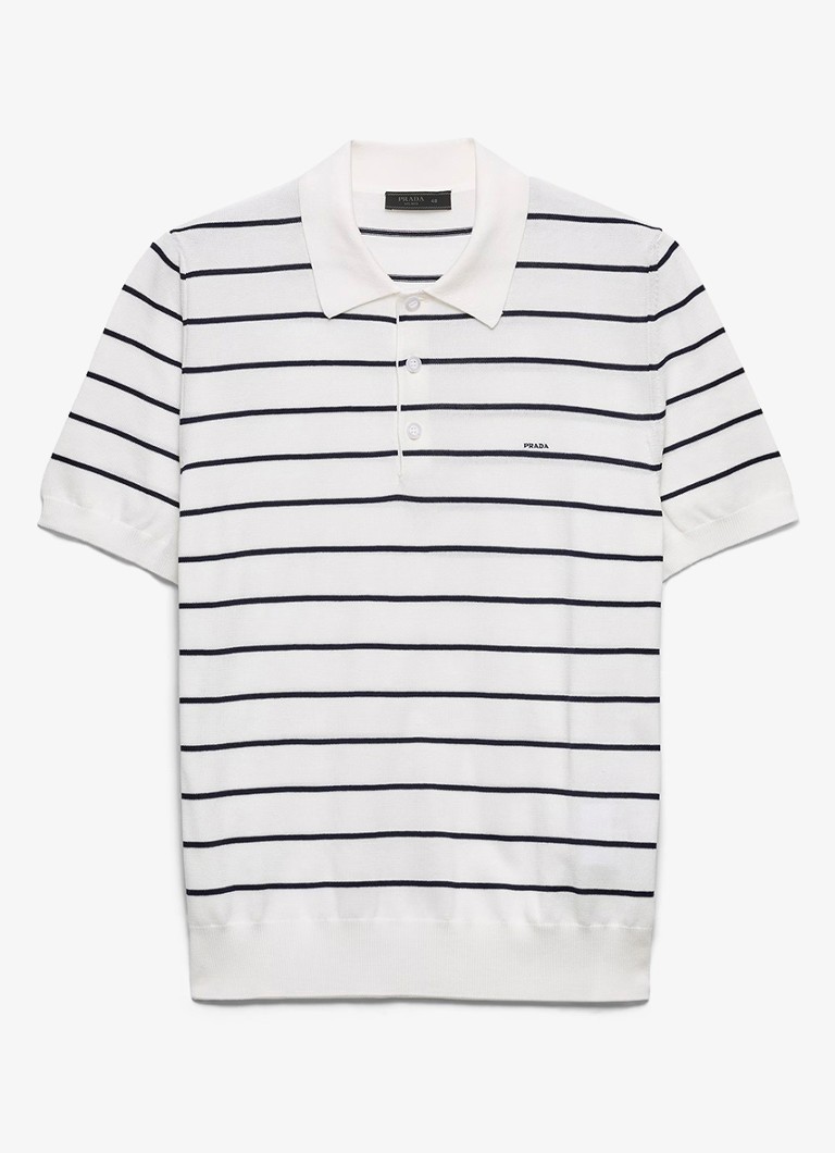 Prada Heren Regular fit polo met streepprint in de kleur Wit