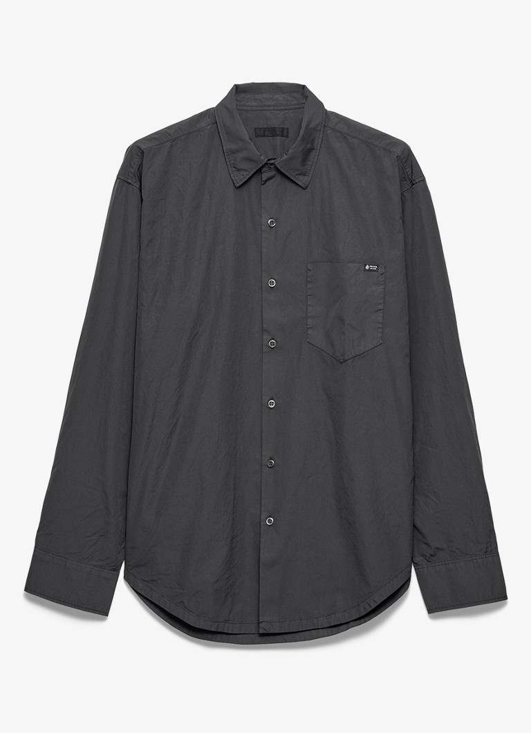 Prada Heren Regular fit overhemd met borstzak in de kleur Donkergrijs