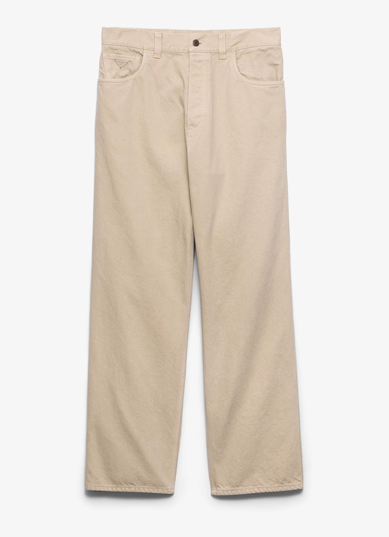 Prada Heren Loose fit jeans met gekleurde wassing in de kleur Beige