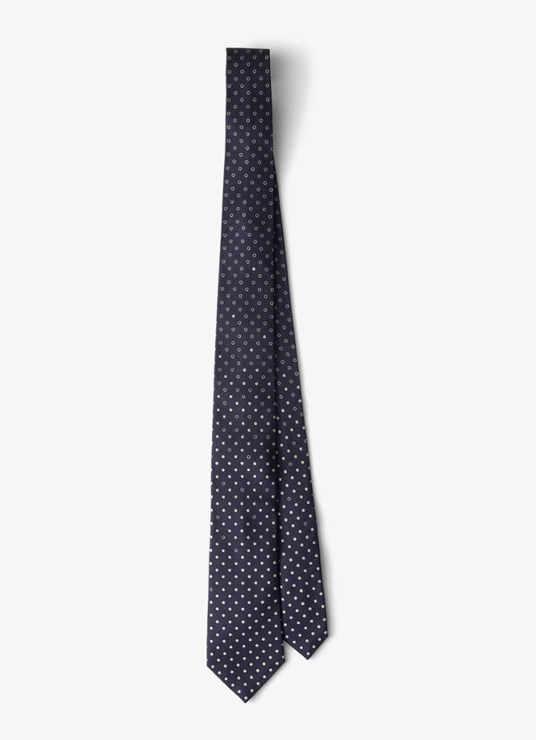 Prada Heren Stropdas van zijde met stippenprint in de kleur Donkerblauw