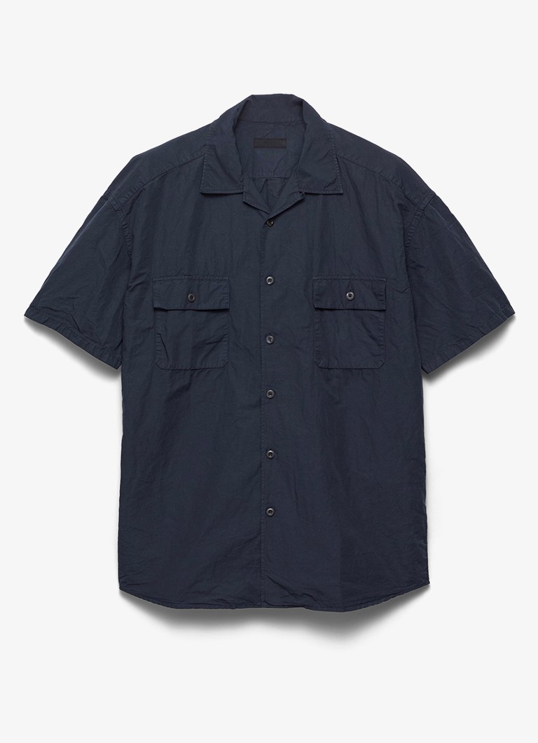 Prada Heren Oversized fit overhemd in linnenblend in de kleur Blauw