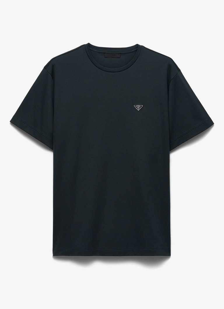 Prada Heren T-shirt met logo in de kleur Donkergroen