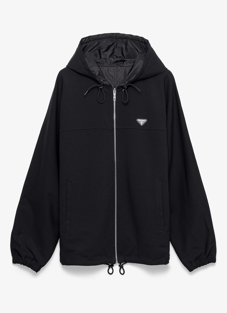 Prada Heren Jack met logo en capuchon in de kleur Zwart