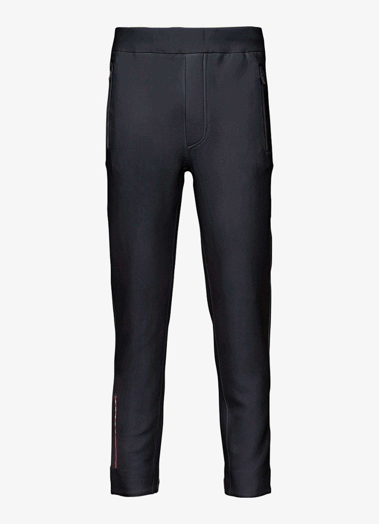Prada Heren Linea Rossa slim fit joggingbroek met ritszakken in de kleur Zwart
