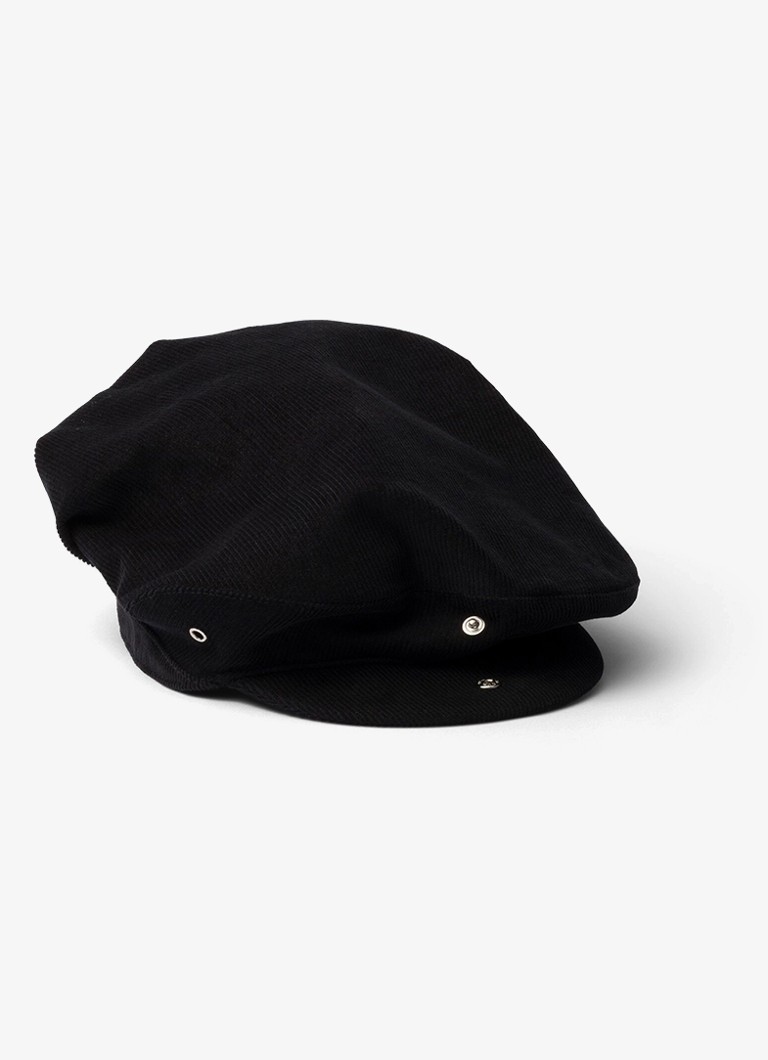Prada Heren Muts van corduroy met logoborduring in de kleur Zwart