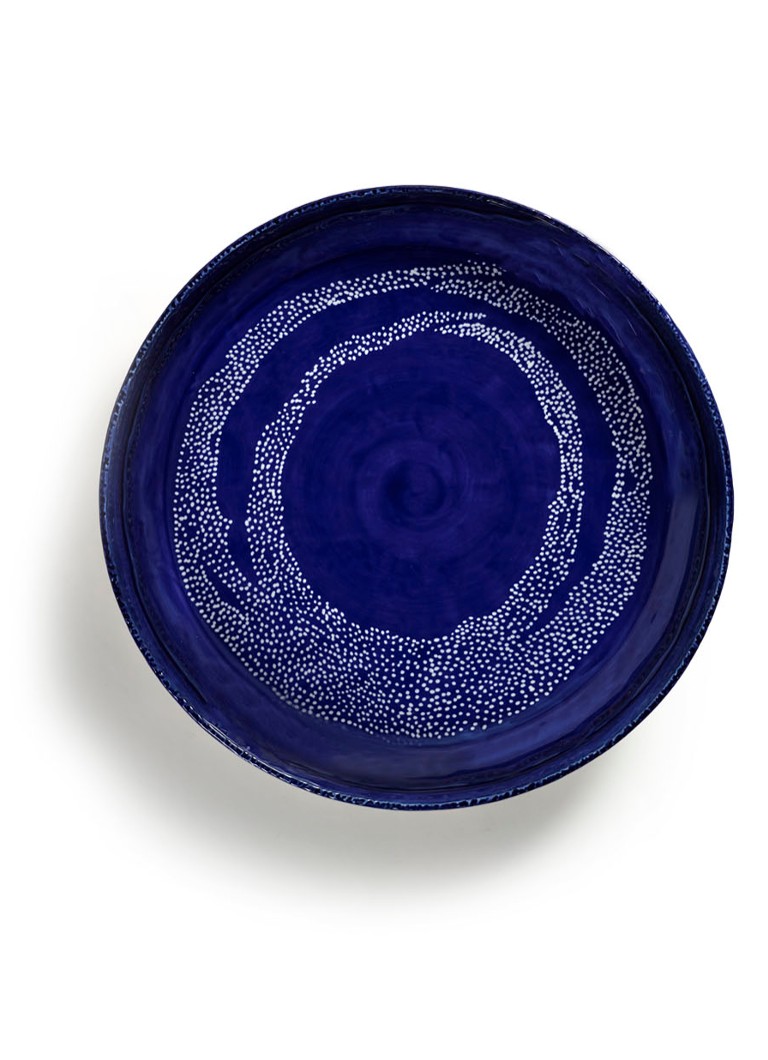 Serax FEAST Lapis Lazuli Swirl-Dots L serveerschaal 35 cm Donkerblauw - Deal