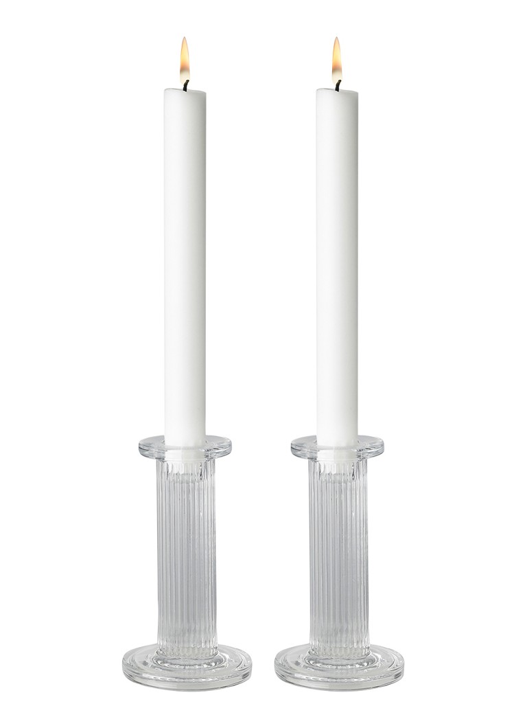 Stelton Pilastro kandelaar 13 cm set van 2 Transparant - Deal