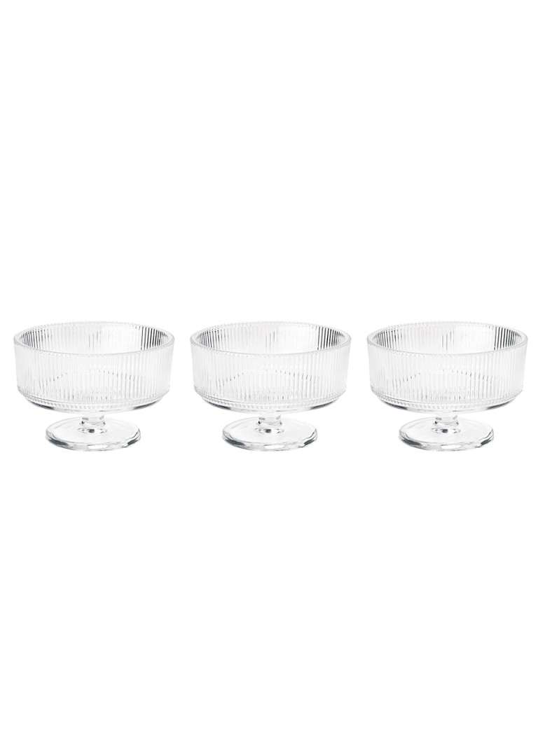 Stelton Pilastro dessertschaal 11 cm set van 3 Transparant - Deal