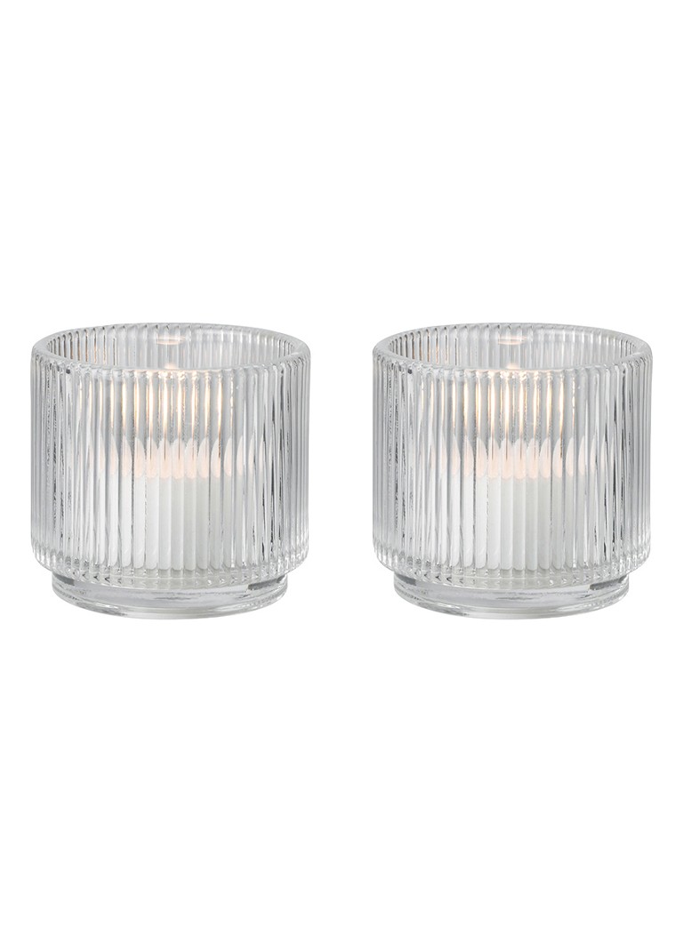 Stelton Pilastro waxinelichthouder 6 cm set van 2 Transparant - Deal