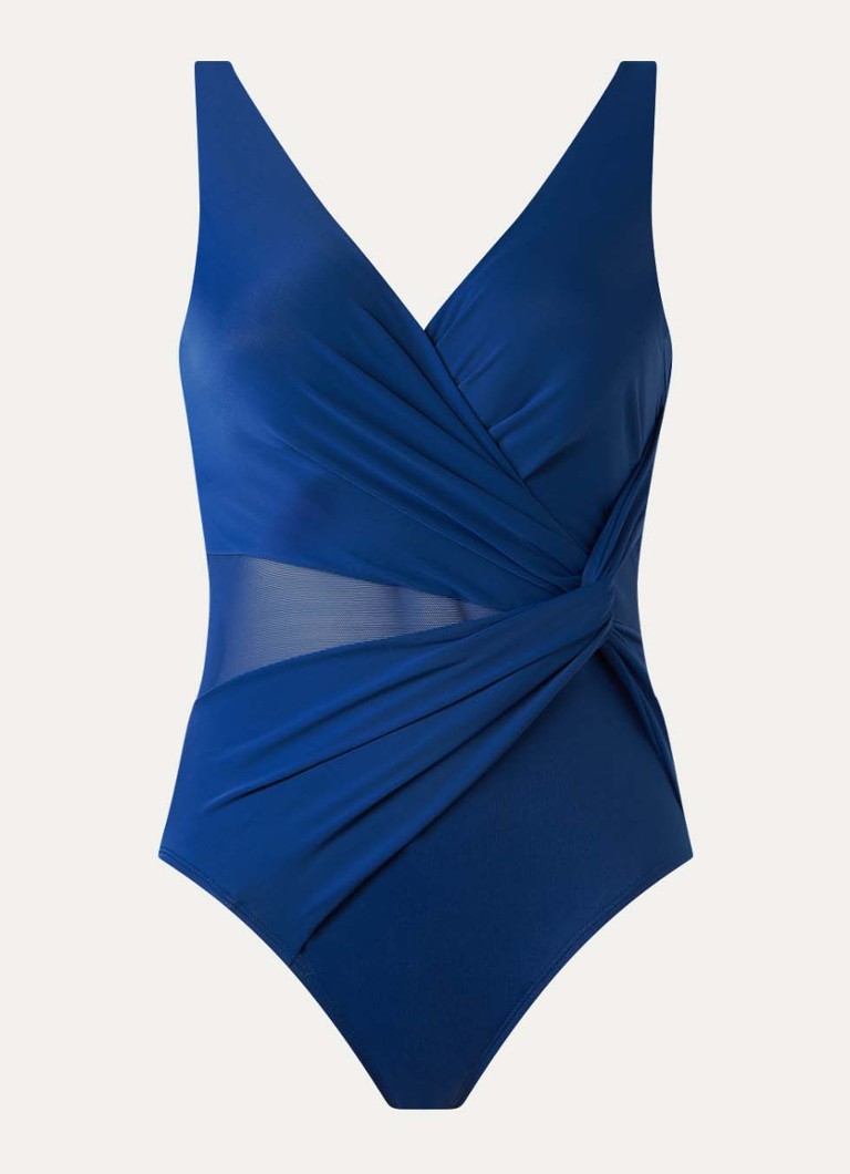 Miraclesuit Dames Illusionist Circe corrigerend badpak met plooidetail in de kleur Royalblauw, maat: 44