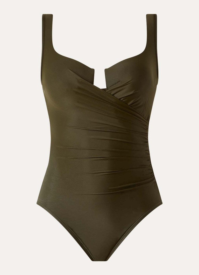 Miraclesuit Dames Must Have Escape corrigerend badpak met voorgevormde cups in de kleur Bronsgroen, maat: 44