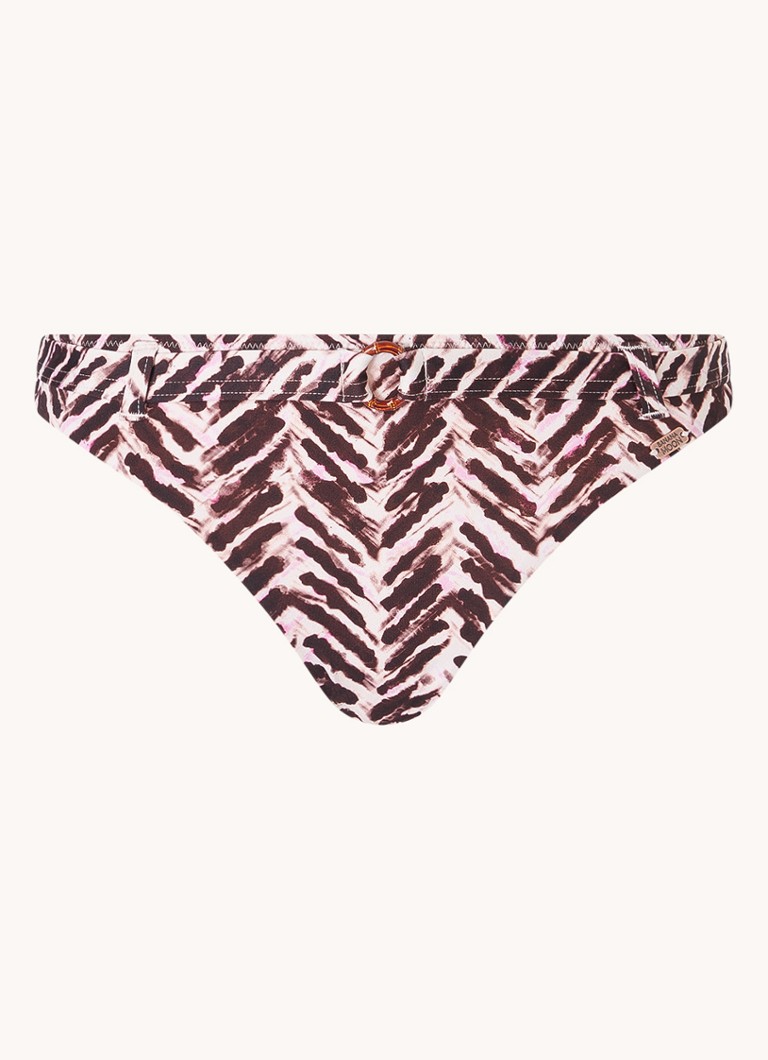 Banana Moon Dames Dita Sunbow bikinislip met ceintuur en print in de kleur Lichtroze, maat: XL
