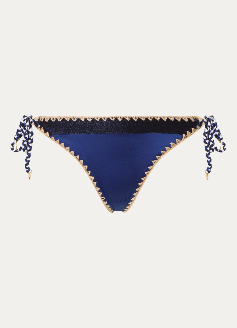 Banana Moon Dames Blika Nazca tanga bikinislip met lurex in de kleur Donkerblauw, maat: S
