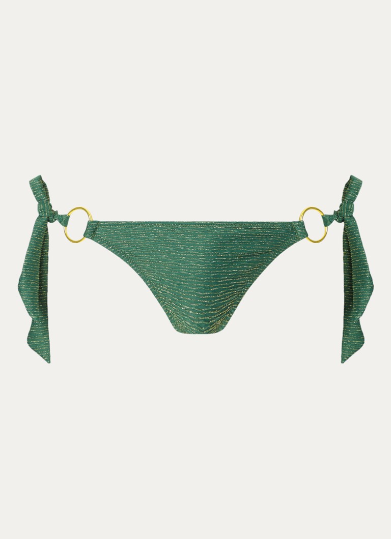Banana Moon Dames Takia Calicari tanga bikinislip met lurex in de kleur Donkergroen, maat: XL