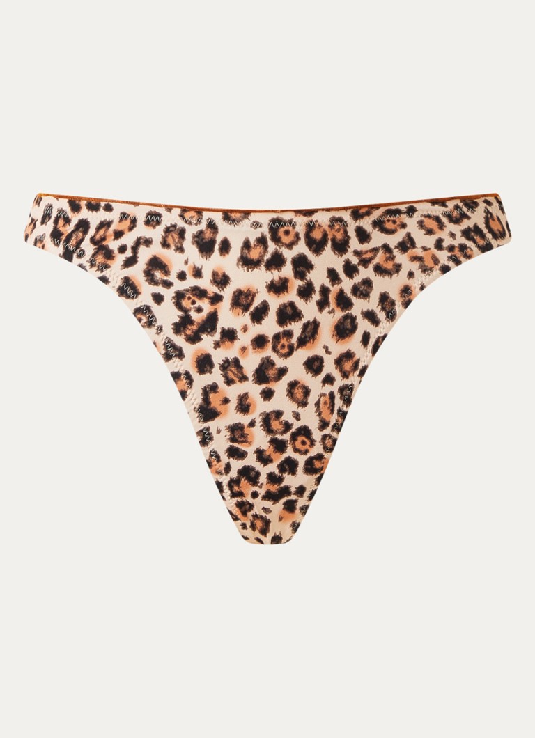 Banana Moon Dames Aira Savari string bikinislip met panterprint in de kleur Beige, maat: S