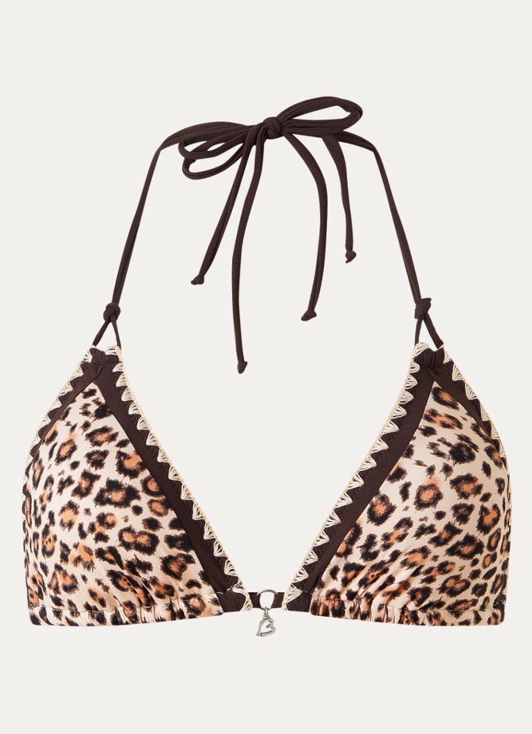 Banana Moon Dames Bluco Savari triangel bikinitop met panterprint in de kleur Beige, maat: L