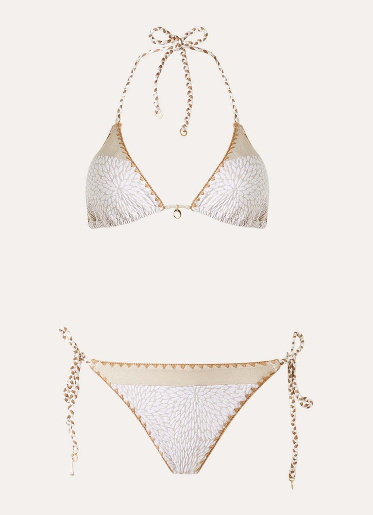 Banana Moon Dames Boscoblika Avel bikiniset met print en lurex in de kleur Wit, maat: S