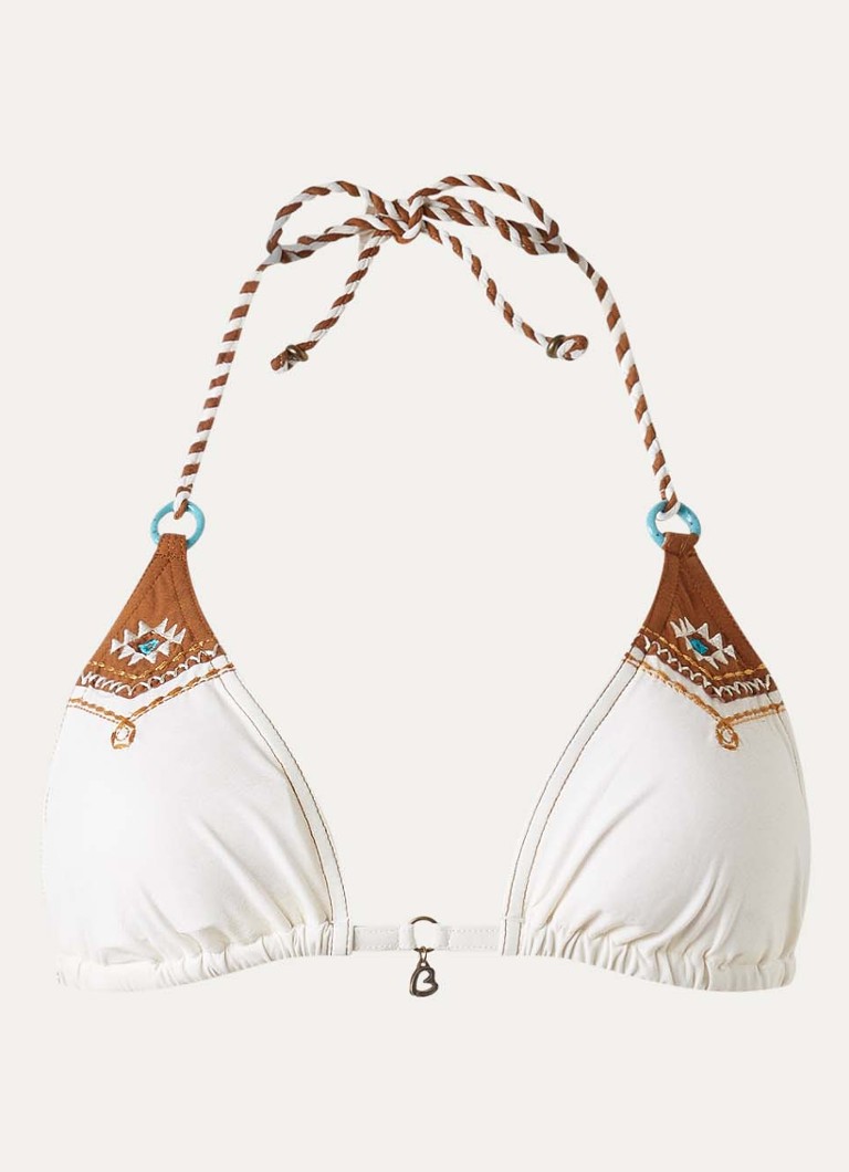 Banana Moon Dames Crico Mustang triangel bikinitop met kralendecoratie in de kleur Beige, maat: S