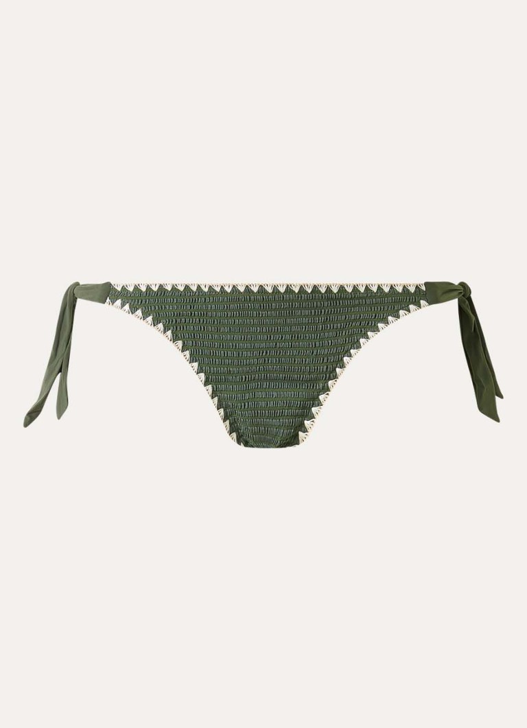 Banana Moon Dames Dimka Dakota bikinislip met striksluiting in de kleur Legergroen, maat: M
