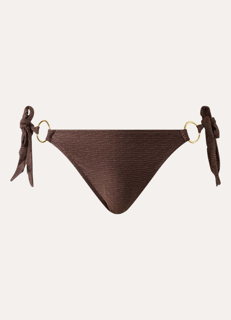 Banana Moon Dames Takia Calicari bikinislip met lurex in de kleur Chocoladebruin, maat: S