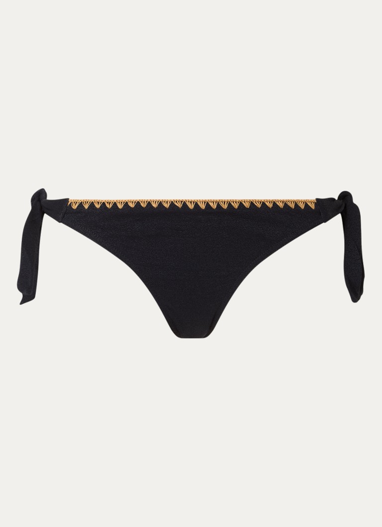 Banana Moon Dames Dimka Sanrafe bikinislip met geknoopt detail in de kleur Zwart, maat: XL