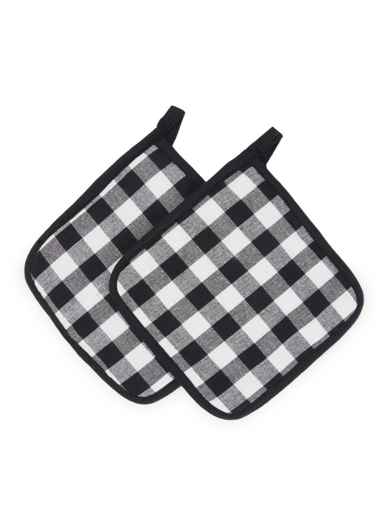 Tiseco Gingham pannenlap set van 2 Zwart - Deal