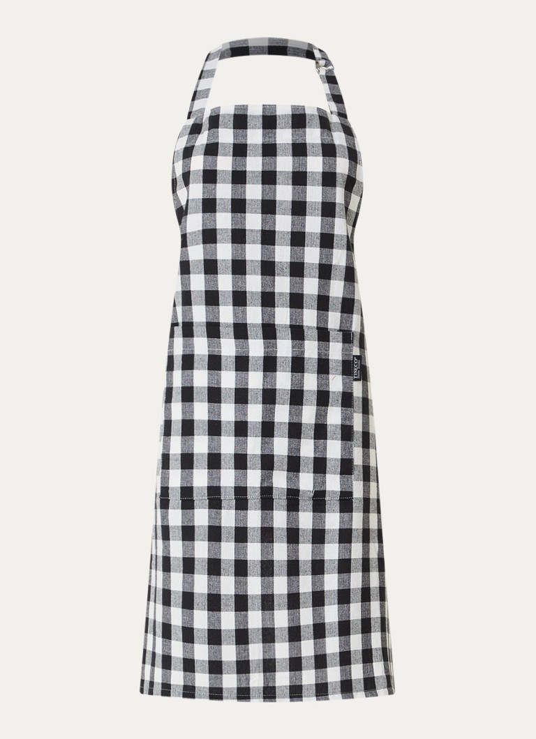 Tiseco Gingham keukenschort van katoen Zwart - Deal