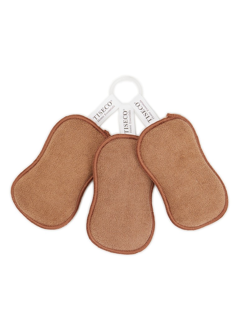 Tiseco Essentials keukenspons set van 3 Cognac - Deal