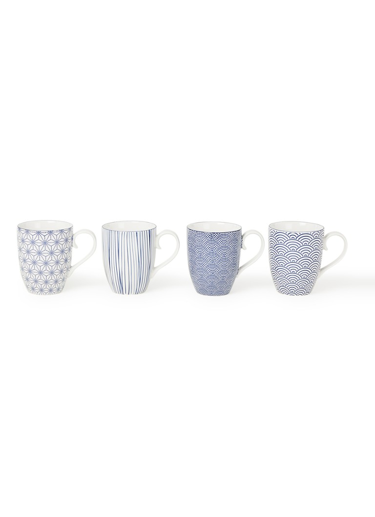 Tokyo Design Studio Nippon Blue kopje 38 cl set van 4 Blauw - Deal
