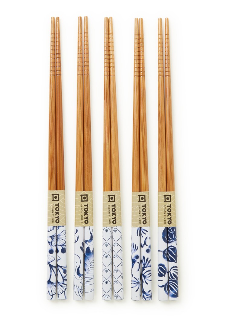 Tokyo Design Studio Chopsticks eetstokjes set van 5 Blauw - Deal