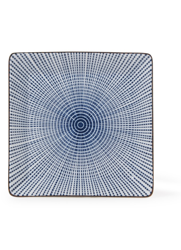 Tokyo Design Studio Sendan Blue gebaksbordje 11,5 x 11,5 cm Donkerblauw - Deal